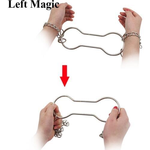 Chain Shackle Escape Handcuff Escape - Silver Color Magic Tricks Stage Close-Up Street Accessories Gimmick Comedy Mentalism