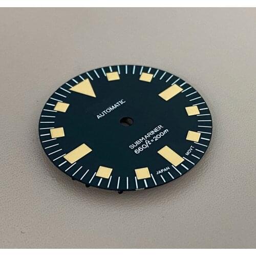 Diving 200m Watch Dial 28.5MM Green Luminous 007 Modify Watch Dial for NH35/NH36 Watch Movement Parts