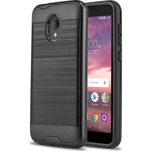 Dual Layer Hybrid Brushed Armor Case Shockproof Soft TPU & Hard Back Cover For Alcatel 1X Evolve /IdealXtra 5059R /TCL LX A502DL