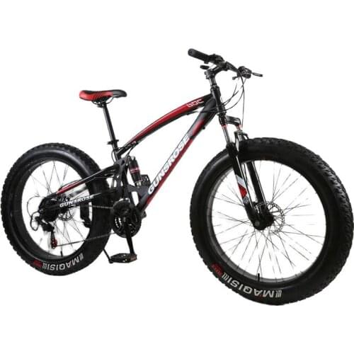 26 inch fat bike adult fat tire snow beaches mountain bike 7/21/24/27 speed Double disc brake carbon steel frame student bicycle