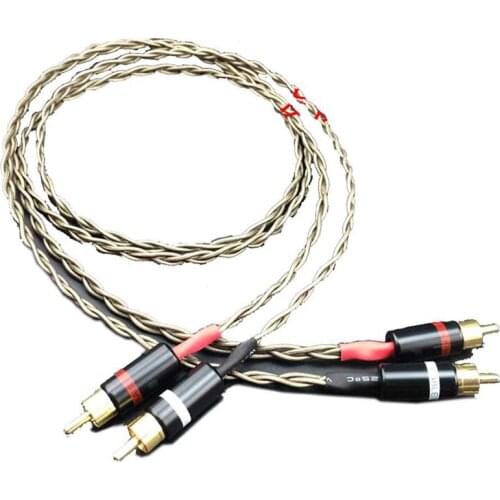 HIFI 2 RCA to 2 RCA Male Cable Nordost Odin Siver-plated RCA Audio Cable AV Audio Cable TV DVD Amplifier Speaker Wire