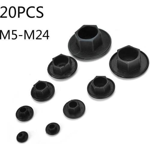 20PCS/lot Black Hex Socket Allen Bolt Screw Nut Hexagon Head Cover Cap Protector Fasteners Screws Covers Caps M5-M24