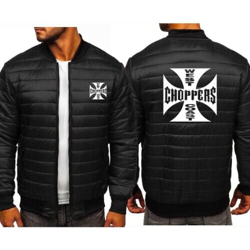 Winter fleece Thicken Warm coats Mens West Coast Choppers printing high quality padded warm jacket Mens pullover