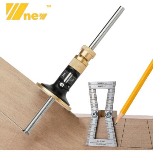 Dovetail Jig Wheel Marking Gauge Tool Set Woodworking Scriber Aluminum Alloy Linear Drawing Mortise Measuring Ruler Wood Joints