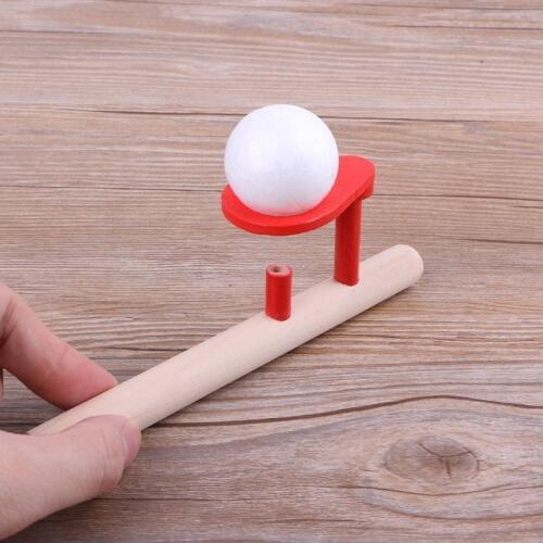 Foam Ball Floating Game Blowing Air Toys Wooden Handle Whistle Children Educational Puzzle Toy