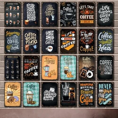 [ Kelly66 ] Life Begins Drink Coffee Is Always A Good Idea Tin Metal Sign Home Decor Bar Wall Art Painting 20*30 CM Size JT-67