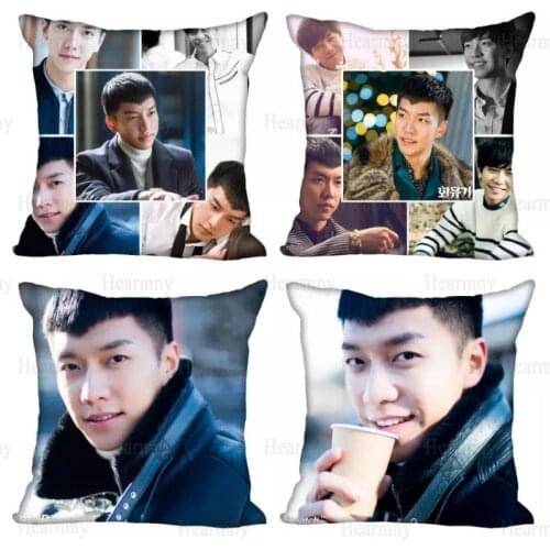 HEARMNY Lee Seung Gi Pillowcase Bedroom Home Decorative Gift Pillow Cover Square Zipper Pillow Cases Satin Soft Fabric