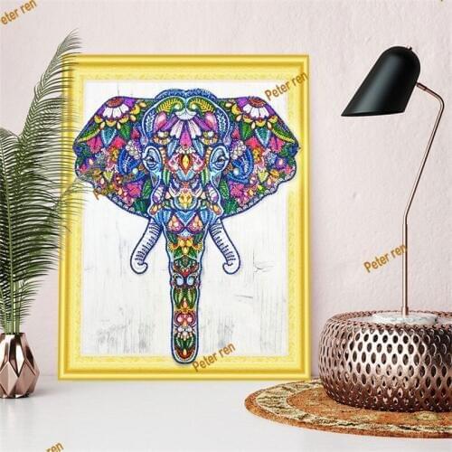 New diamond painting full of animal elephant decoration small painting explosion section stick drill living room 5d cross stitch