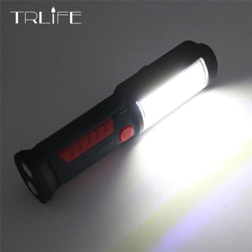 New Portable COB LED Flashlight Magnetic Work Light Rechargeable 360 degree Stand Hanging Torch Lamp For Night hunting
