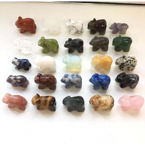 Factory Wholesale High Quality Crystal Hand Carved Lovely Mini Bear for Gift and Decoration YHM