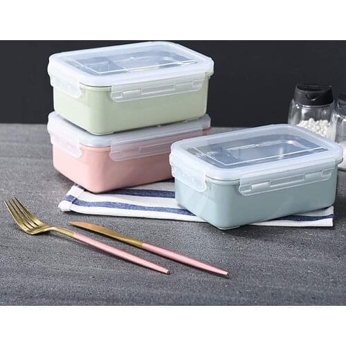 Portable Lunch Box for Kids School 304 Stainless Steel Bento Box Kitchen Leak-proof Food Container 850ml Food Box Adult