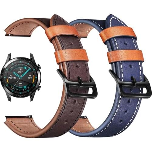 Genuine Leather Strap for HUAWEI WATCH 3 GT 2 46mm 42mm Band Bracelet for HONOR ES GS Pro Sports 20mm 22mm Watchband Accessories
