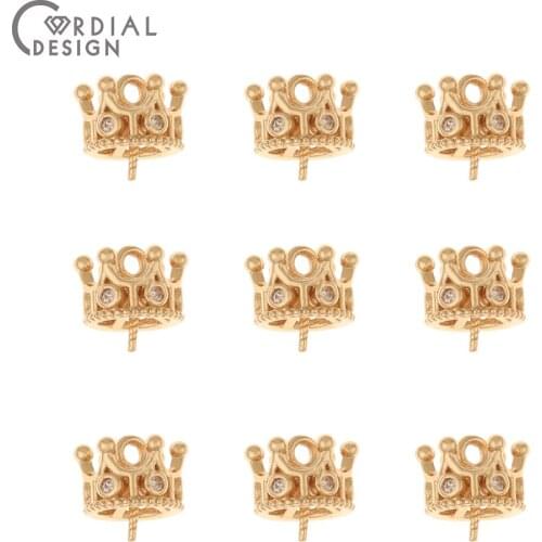 Cordial Design 50Pcs 9*9MM Jewelry Accessories/Pendant/Hand Made/Blank Tray/Jewelry Findings & Components/DIY Making/CZ Charms