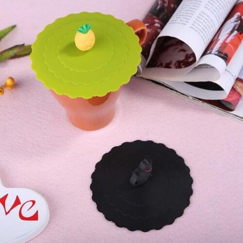 Anti-Dust Silicone Lids For Tea Cup Cover Silicone Leakproof Cup Lids Heat Resistant Reusable Sealed Cover Kitchen Accessories