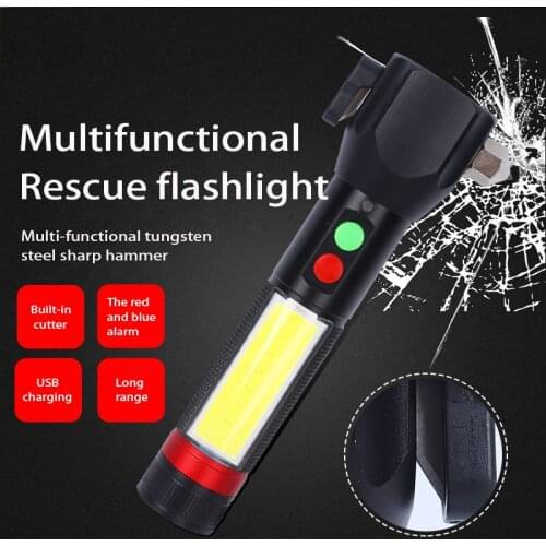 Ten In One Flashlight Safety Hammer Multi-Function Acousto-Optic Rescue Flashlight Multi-Purpose Range Long Durable