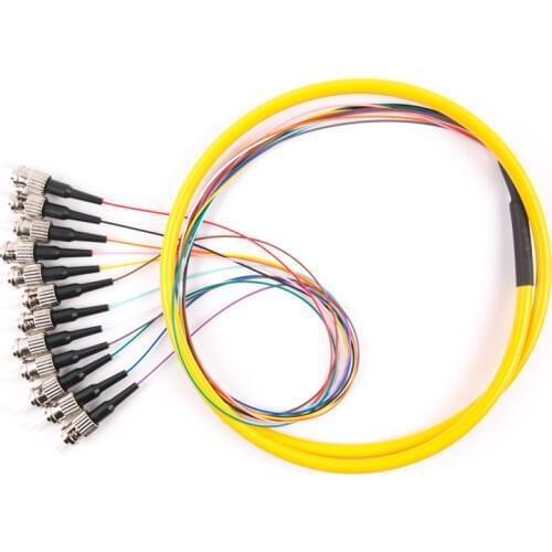 ST 12cores waterpro of Fiber Optical Patch Cord/Pigtail/Jumper ST 1.5M fanout fiber optic Pigtails SM simplex Free shipping