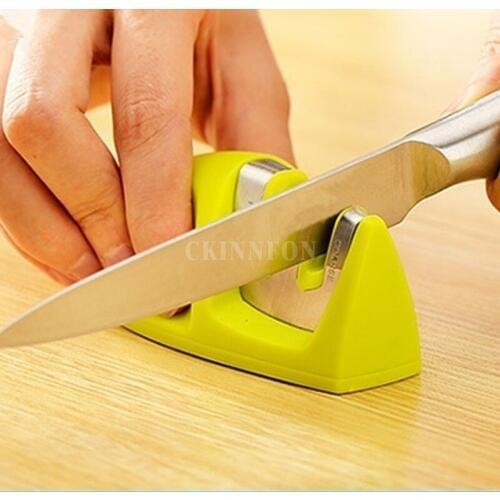 50Pcs/Lot Two Stages (Diamond & Ceramic) Kitchen Knife Sharpener ,Sharpening Stone Household Knife Sharpener Kitchen Tools