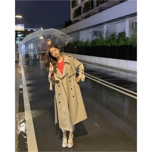 Spring Autumn Women Trench Coats Elegant Double Breasted All-match Clothes Lady Adjustable Waist Fashion Chic Daily Windbreaker