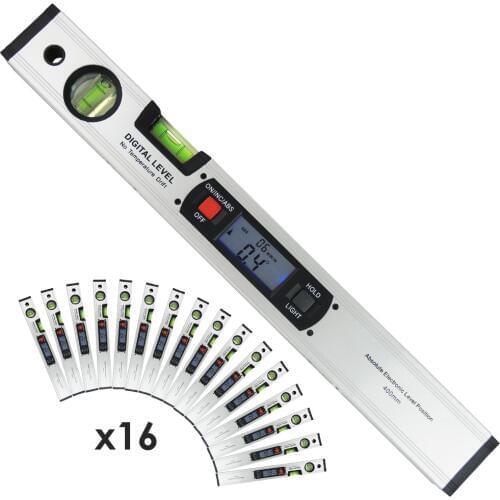 16 pieces x Digital Level Inclinometer Angle Finder Spirit Level with Magnets Read Upright 4 x 90 degree Quadrant lot of 16