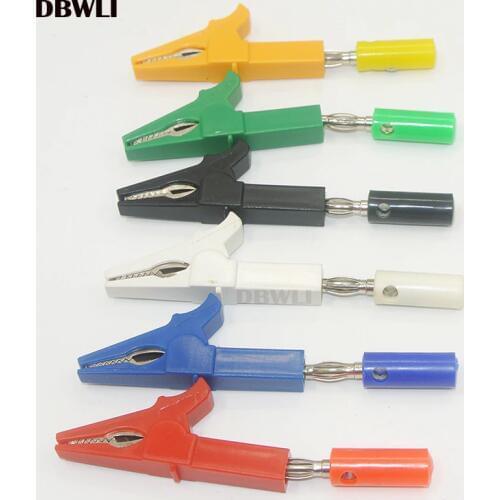 55MM Alligator clip + BANANA PLUG, test probe with 4mm Banana Plug Cable Clips