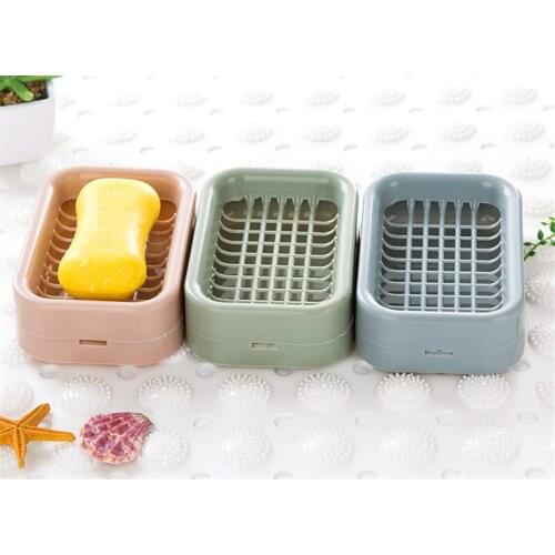 1Pc Double Layer Draining Tool Plastic Soap Holder Drainage Soap Box Shower Soapdish Non-slip Dish Bathroom Gadgets Soap Holder