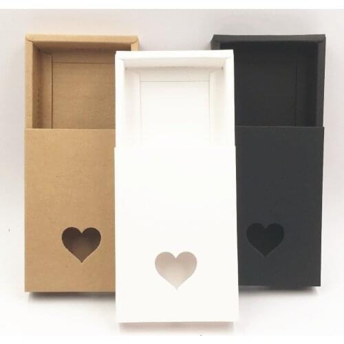10 pcs White/Black/Kraft paper Drawer shape Handmade Soap Packaging Paper Boxes Gift packaging box Jewelry Storage box