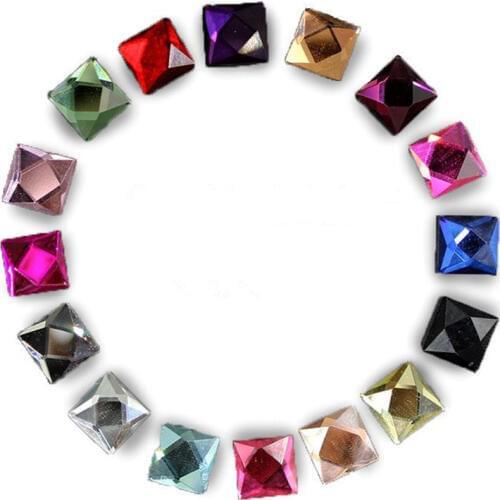 300pcs Shiny Square Glass Crystal Sticking Crystal DIY Jewelry Finding 6*6mm,8*8mm,10*10mm