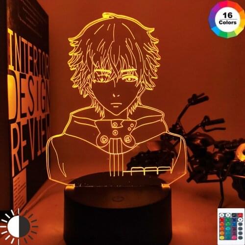 3D Led Night Light Tokyo Ghoul Ken Kaneki Face Nightlight for Reading Room Decor Light Anime Gift for Birthday Table Lamp Usb