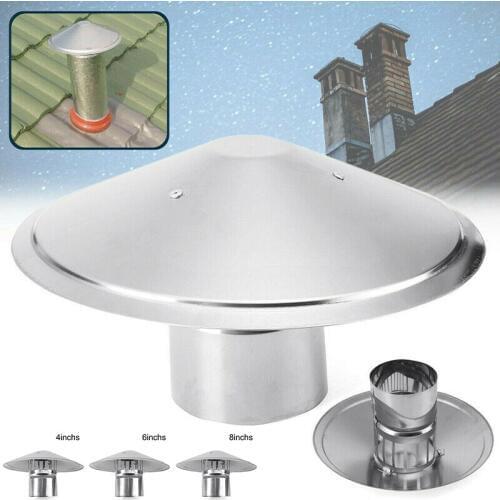4/6/8 Inch Stove Pipe Chimney Cap Fireplaces Rain Hat Smokeware Zinc Alloy Mushroom-shaped PUO88