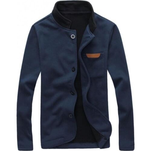 40%HOTAutumn Winter Men Casual Long Sleeve Pocket Buttons Coat Warm Jacket Outerwear