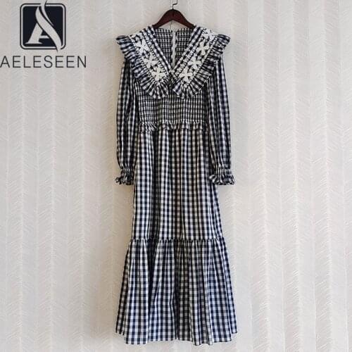 Модные платья в клетку AELESEEN China At AliExpress