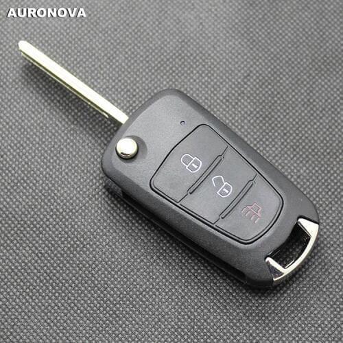 AURONOVA New Replace Folding Key Shell for Great Wall Wingle Steed 5 6 Haval H5 Hover 3 Buttons Remote Car Key Case