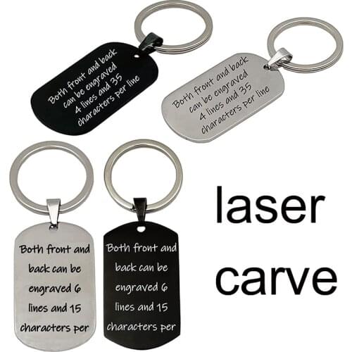 Laser Engraved Logo Name inspiring word Phone Number metal Keychain Personalized DIY Gift Anti-lost Key Chain Hook Ring Dog Tag