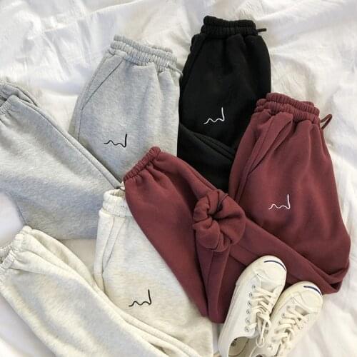 Neploe Pants Women 2021 Spring New Embroidery Elastic High Waist Ladies Trousers Loose Casual Beam Feet Pants Femme 1C285