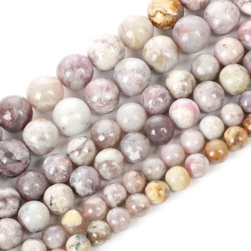 Natural Stone Beads Plum Tourmaline Beads For Jewelry Making Bracelet DIY Accessories Needlework Strand 6-10MM