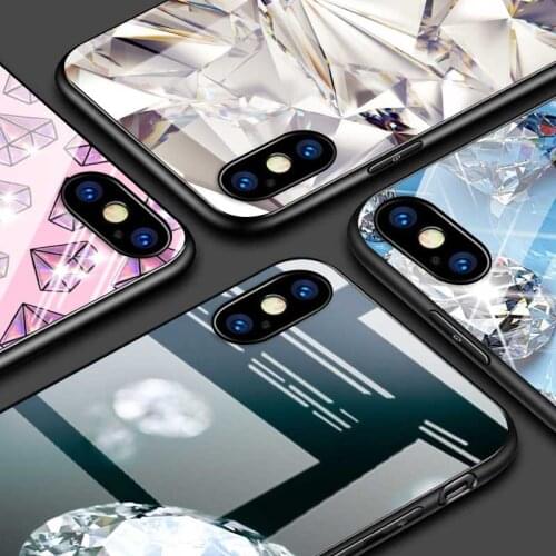 Tempered Glass Cover beautiful diamonds For Apple iPhone 12 11 8 7 6 6S XS XR SE X 2020 Pro Max Mini Plus Phone Case