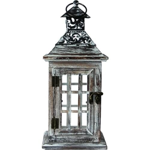 Wooden Wind-Proof Light Candlestick Retro Nostalgic Industrial Style Decoration High-End Creative Home Handmade Lucky Crafts