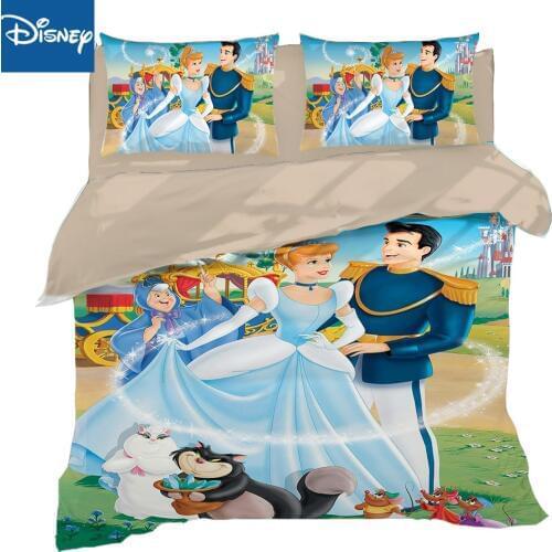 Disney comforter bedding set us king size quilt covers for children queen bedspread 3/4pcs princess bed decoration free shipping