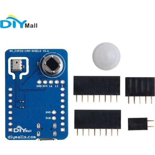 DIYmall ESP32-CAM PCB Shield with Micro USB interface+Male Female Pin Header