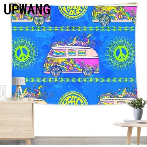 Hippie Peace Tapestry Wall Hanging Sandy Beach Picnic Rug Camping Tent Sleeping Pad Home Decor Bedspread Sheet Wall Cloth