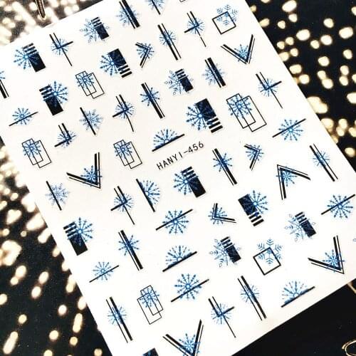 HANYI series Xmas Christmas snow series hanyi-456 3d Nail Art Stickers decal template diy nail tool decorations