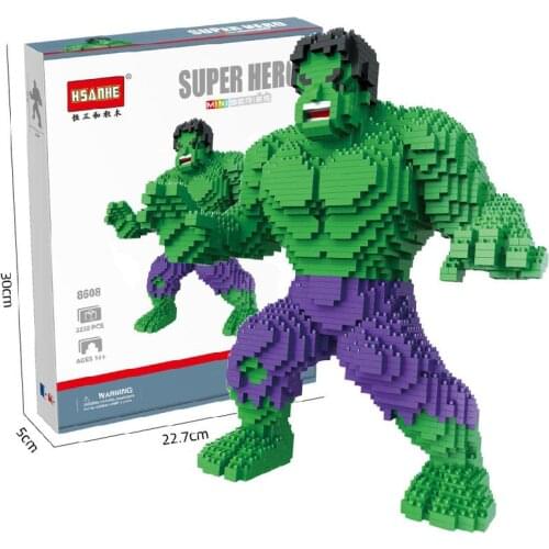 The Avengers Hulk Building Block Game 2252pcs Super Hero Assemble Bricks Green Man Anime Action Figures Model Doll Toys For Kids