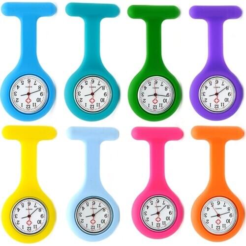 Fashion Doctors Nurse Watch Silicone Unisex Watch Brooch Fob Pocket Tunic Quartz Movement Watches Fob Watches For Nurse Gifts