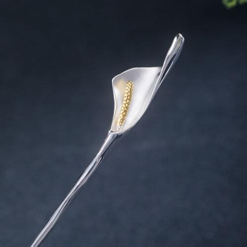 Independent design new calla lily flower hairpin simple ancient style Hanfu headdress exquisite elegant charm ladies jewelry