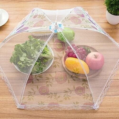New Mesh Food Cover Kitchen Dome Cover Foldable Net Tent Umbrella Covers Meal BBQ Fly Mosquito Mesh Home Cooking Tools
