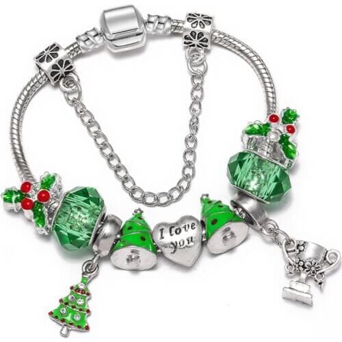 New Christmas Accessories Bead Pendant DIY Jewelry Lady Bracelet Gift Suitable for Brand Bracelet Jewelry Holiday Gift