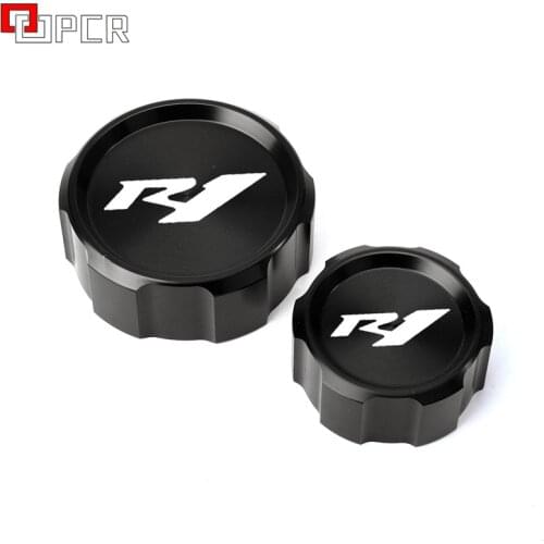 LOGO R1 Motorcycle Front & Rear brake Fluid Cylinder Reservoir Cover Cap For Yamaha R1 YZF-R1 2009-2021 2018 2019 2020