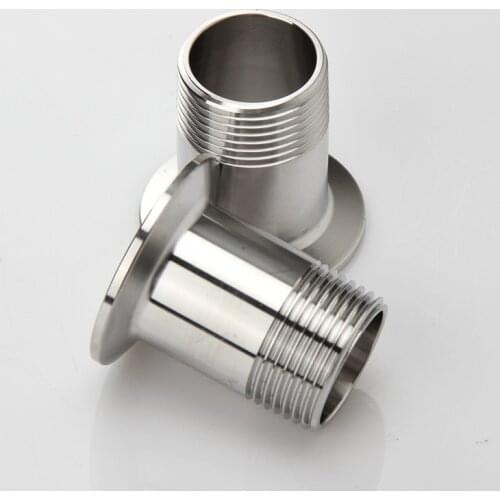 1/2" - 2" (DN15-DN50) Adapters for heater Sanitary Stainless Steel SS304 Male Threaded Ferrule Pipe Fittings Tri-Clamp
