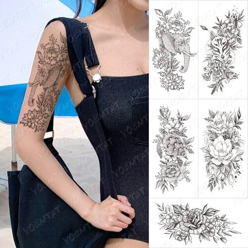Waterproof Temporary Tattoo Sticker Tiger Old School Animals Flash Tattoos Prajna Sword Eagle Forest Body Art Arm Fake Tatoo