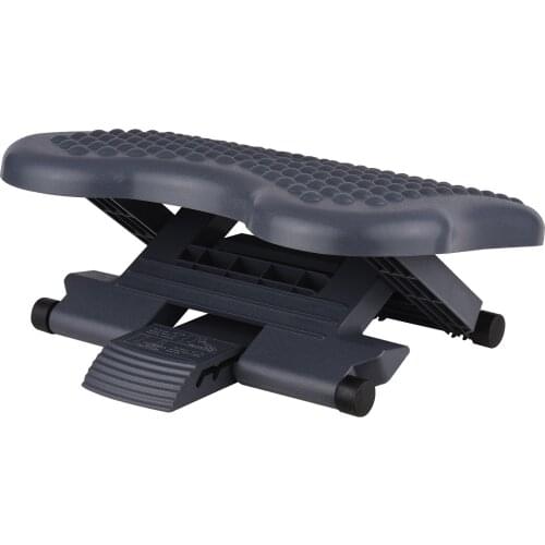 Under Desk Footrest with Massaging Bead Adjustable Ergonomic Foot Rest Pressure Relief 3 Height Setting Tilt Angle Adjustment